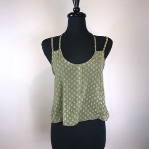 Girly sheer crop tip tank top